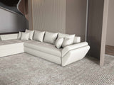 Colțar extensibil dumonde cu ladă de depozitare si sezut confortabil din spuma HR, Loana XL Enjoy Beige 335x185 cm Fabrica