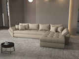 Colțar extensibil dumonde cu ladă de depozitare si sezut confortabil din spuma HR, Loana XL Enjoy Bej II 335x185 cm Fabrica