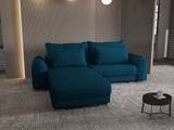 Colțar extensibil dumonde cu ladă de depozitare si sezut confortabil din spuma HR, Denver Enjoy Verde Petrol 275x185 cm Fabrica