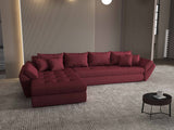 Colțar extensibil dumonde cu ladă de depozitare si sezut confortabil din spuma HR, Loana XL Enjoy Rosu 335x185 cm Fabrica