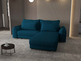 Colțar extensibil dumonde cu ladă de depozitare si sezut confortabil din spuma HR, Denver Enjoy Verde Petrol 275x185 cm II Fabrica