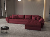 Colțar extensibil dumonde cu ladă de depozitare si sezut confortabil din spuma HR, Loana XL Enjoy Rosu II 335x185 cm Fabrica
