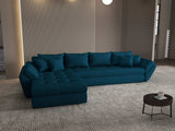Colțar extensibil dumonde cu ladă de depozitare si sezut confortabil din spuma HR, Loana XL Enjoy Verde Petrol 335x185 cm Fabrica