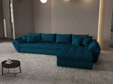 Colțar extensibil dumonde cu ladă de depozitare si sezut confortabil din spuma HR, Loana XL Enjoy Verde Petrol II 335x185 cm Fabrica