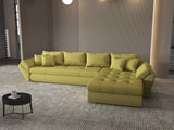 Colțar extensibil dumonde cu ladă de depozitare si sezut confortabil din spuma HR, Loana XL Enjoy Verde II 335x185 cm Fabrica