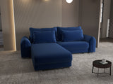 Colțar extensibil dumonde cu ladă de depozitare si sezut confortabil din spuma HR, Denver Royal Albastru 275x185 cm Fabrica