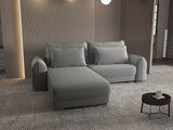 Colțar extensibil dumonde cu ladă de depozitare si sezut confortabil din spuma HR, Denver Royal Gri 275x185 cm Fabrica