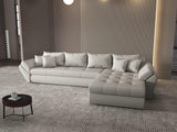 Colțar extensibil dumonde cu ladă de depozitare si sezut confortabil din spuma HR, Loana XL Enjoy Beige II 335x185 cm Fabrica