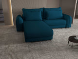 Colțar extensibil dumonde cu ladă de depozitare si sezut confortabil din spuma HR, Denver Enjoy Verde Petrol 275x185 cm Fabrica