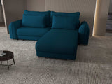 Colțar extensibil dumonde cu ladă de depozitare si sezut confortabil din spuma HR, Denver Enjoy Verde Petrol 275x185 cm II Fabrica
