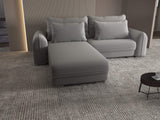Colțar extensibil dumonde cu ladă de depozitare si sezut confortabil din spuma HR, Denver Royal Gri 275x185 cm Fabrica