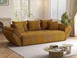 Canapea extensibilă dumonde cu ladă de depozitare si sezut confortabil din spuma HR, Ambience Mustar 250x100 cm Fabrica