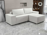 Colțar extensibil dumonde cu ladă de depozitare si sezut confortabil din spuma HR, Dream Euphoria Alb 290x185 cm II Fabrica