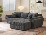 Colțar extensibil dumonde cu ladă de depozitare si sezut confortabil din spuma HR, Loana Gri Ambience II 270x185 cm Fabrica