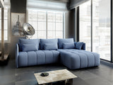 Colțar extensibil dumonde cu ladă de depozitare si sezut confortabil din spuma HR, Malta Blue II 235x185 cm