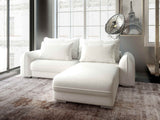 Colțar extensibil dumonde cu ladă de depozitare si sezut confortabil din spuma HR, Denver Euphoria Alb 275x185 cm II Fabrica