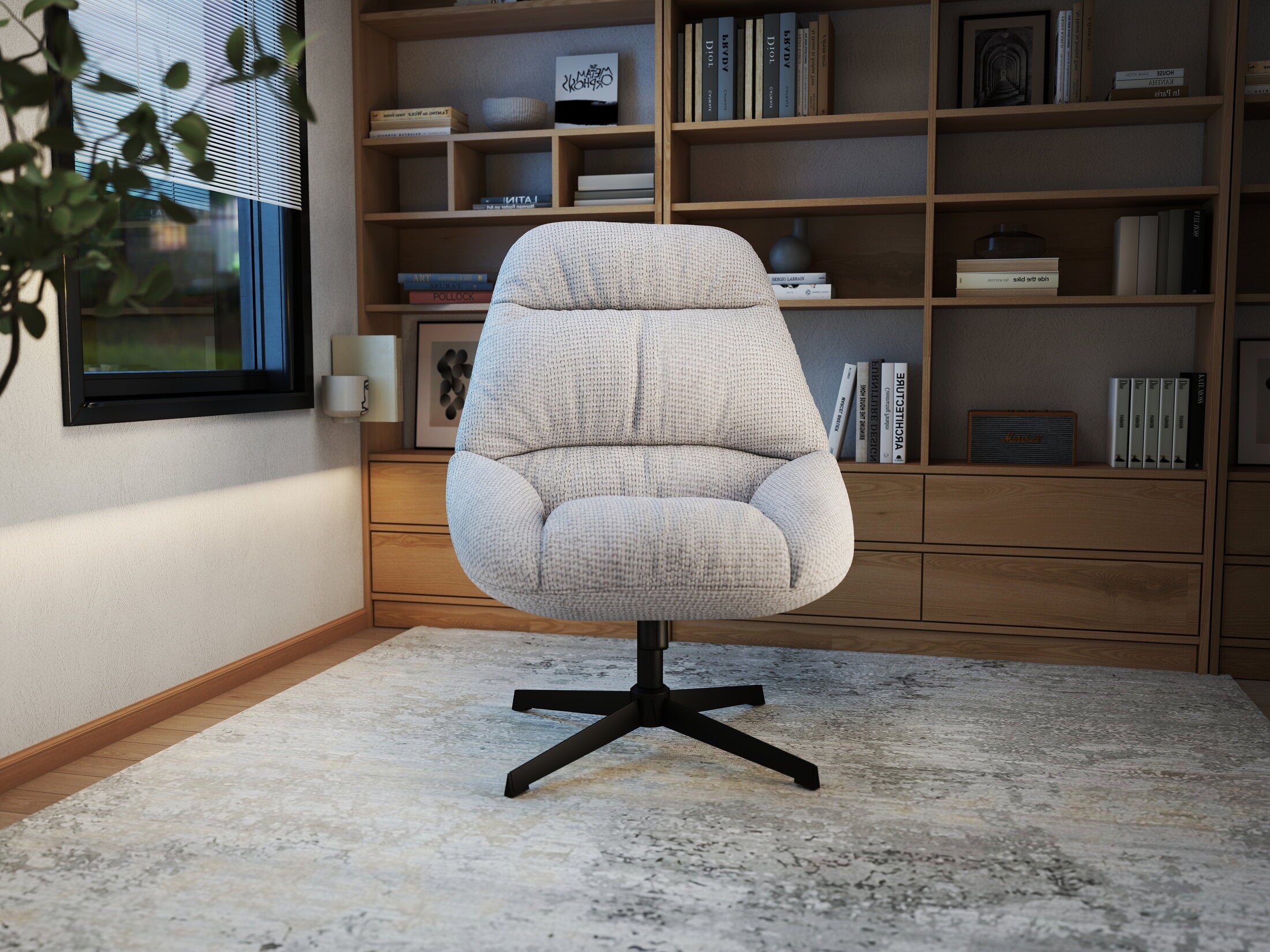 Fotoliu dumonde tapitat Bej modern Calisto 71x83cm