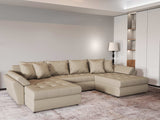 Colțar extensibil dumonde cu ladă de depozitare si sezut confortabil din spuma HR, Loana Bej U 355x185 cm Fabrica