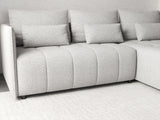 Colțar extensibil dumonde cu ladă de depozitare si sezut confortabil din spuma HR, Malta Euphoria Grey 235x185 cm