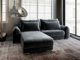 Colțar extensibil dumonde cu ladă de depozitare si sezut confortabil din spuma HR, Denver Euphoria Gri Grafit 275x185 cm Fabrica