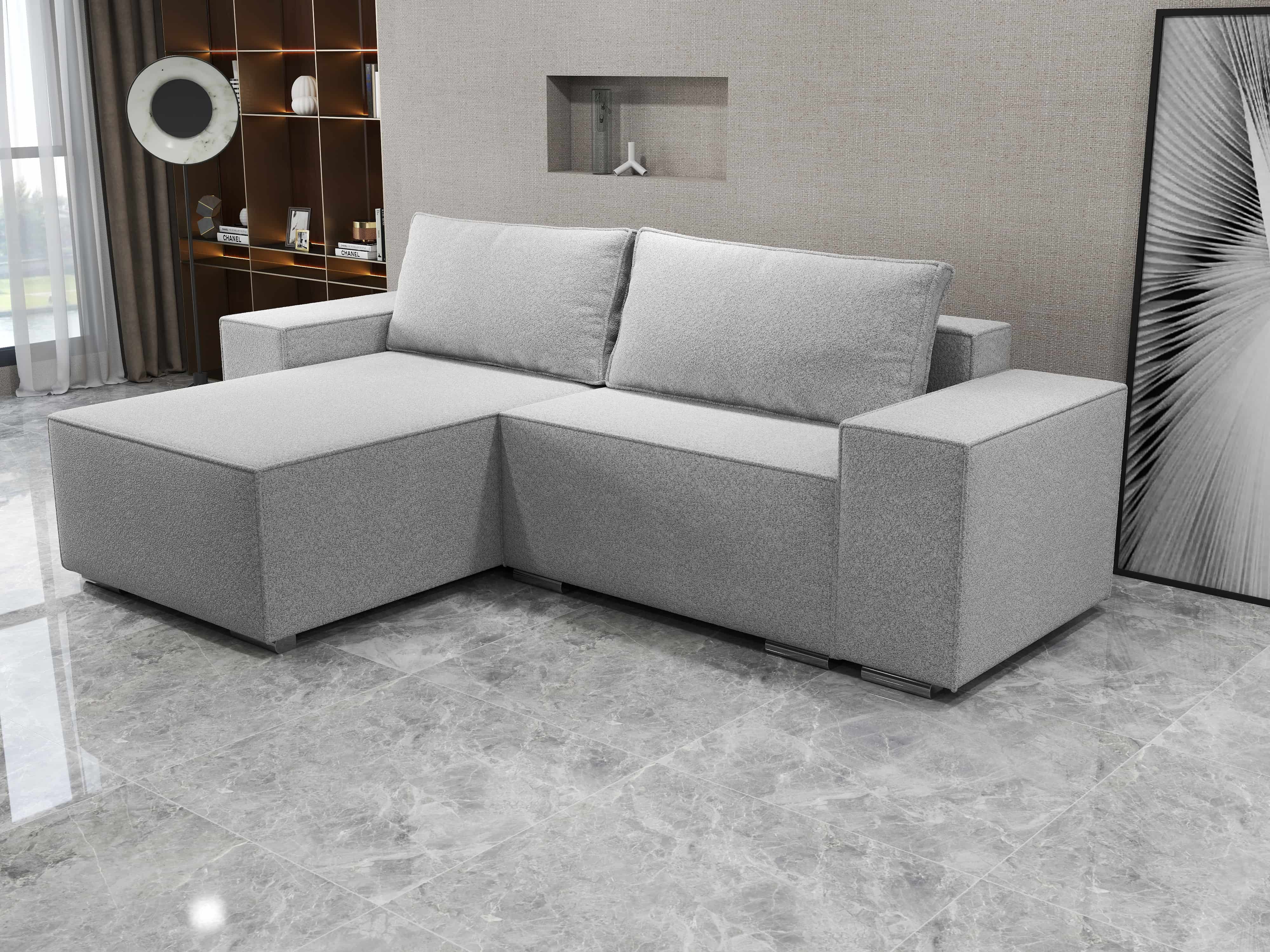 Colțar extensibil dumonde cu ladă de depozitare si sezut confortabil din spuma HR, Dream Euphoria Dove 290x185 cm Fabrica