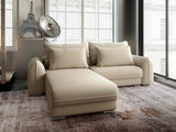 Colțar extensibil dumonde cu ladă de depozitare si sezut confortabil din spuma HR, Denver Enjoy Beige 275x185 cm Fabrica