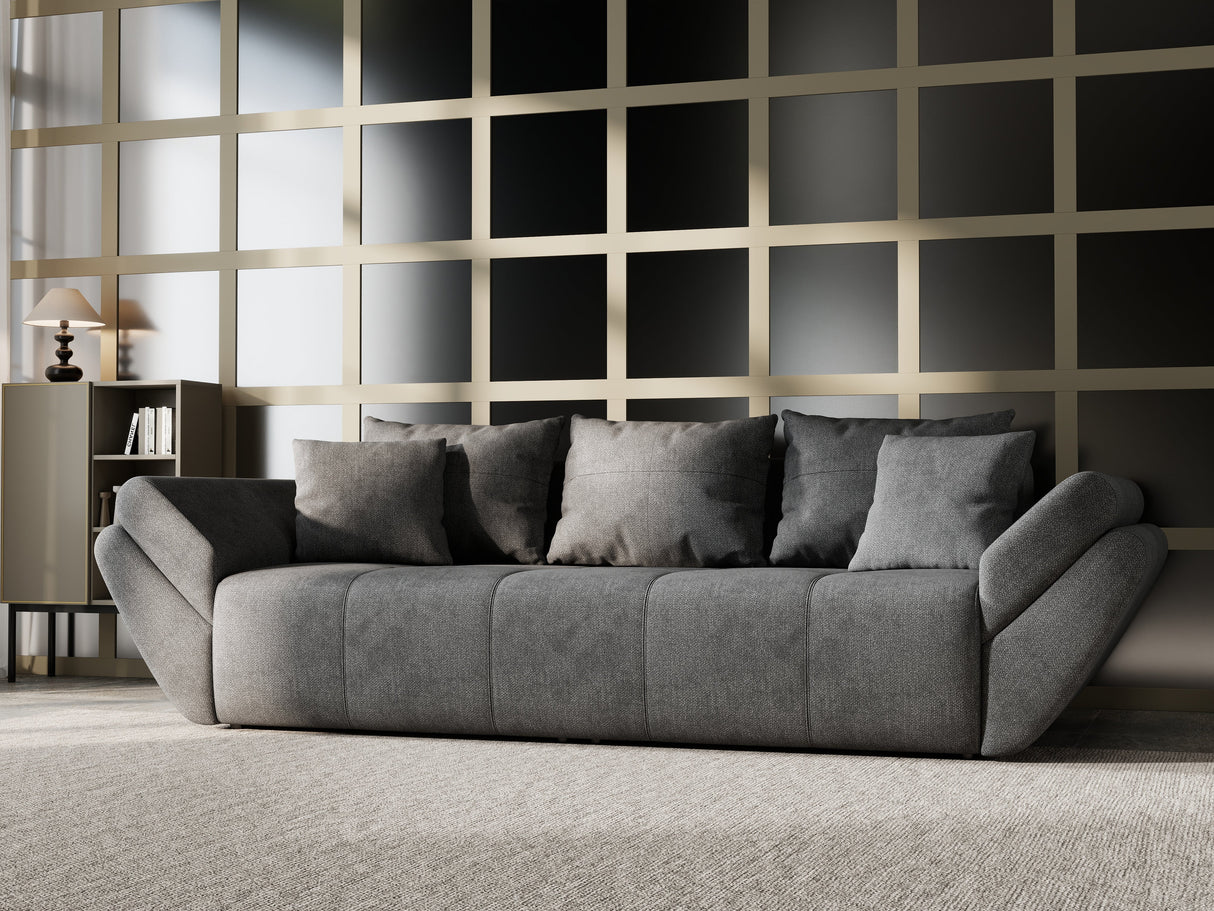Canapea extensibilă dumonde cu ladă de depozitare si sezut confortabil din spuma HR, Berlin Kaki 250x100 cm Fabrica