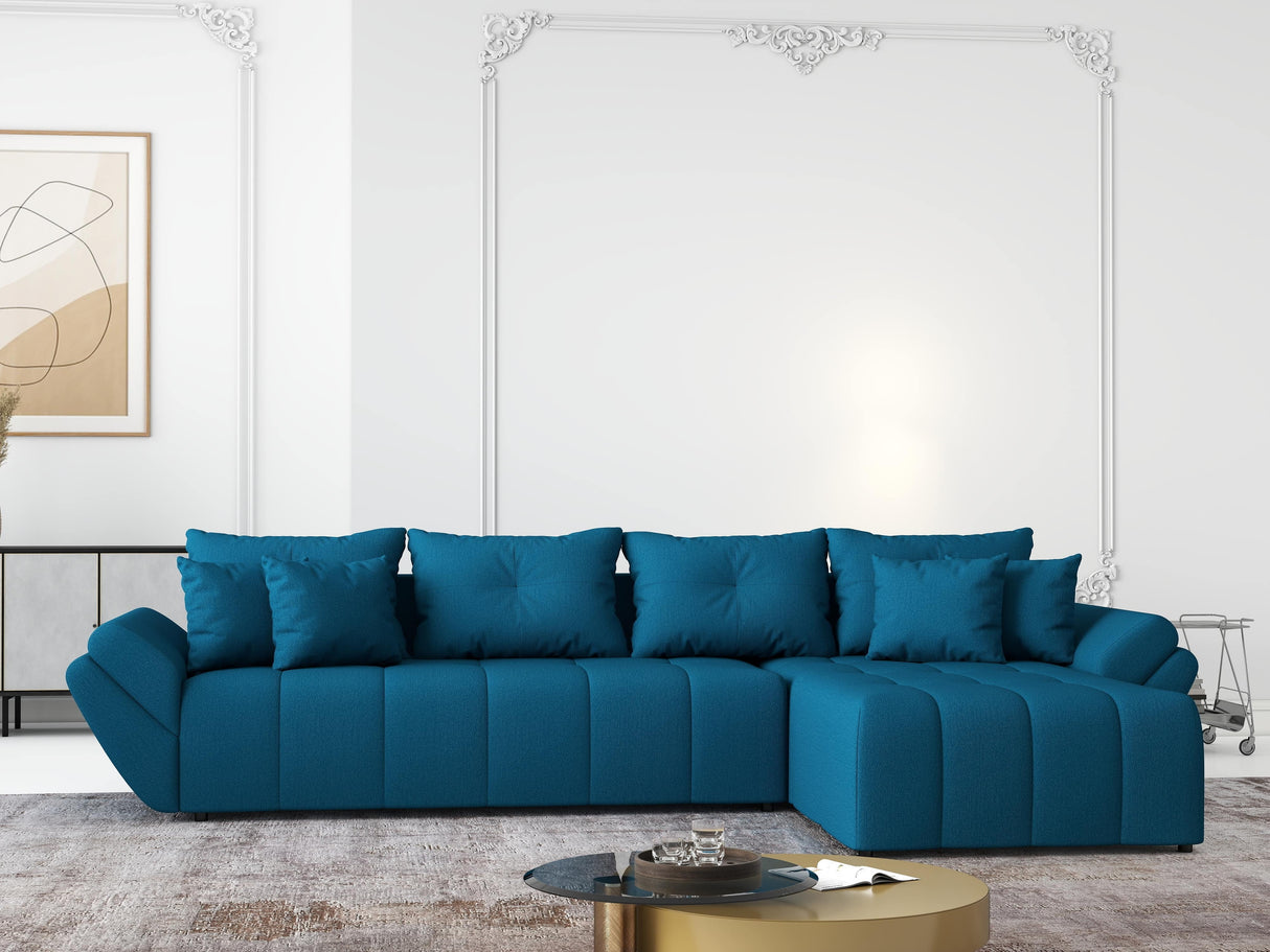 Colțar extensibil dumonde cu ladă de depozitare si sezut confortabil din spuma HR, Berlin XL Enjoy Verde Petrol 350x185 cm II Fabrica