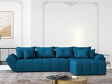 Colțar extensibil dumonde cu ladă de depozitare si sezut confortabil din spuma HR, Berlin XL Enjoy Verde Petrol 350x185 cm II Fabrica