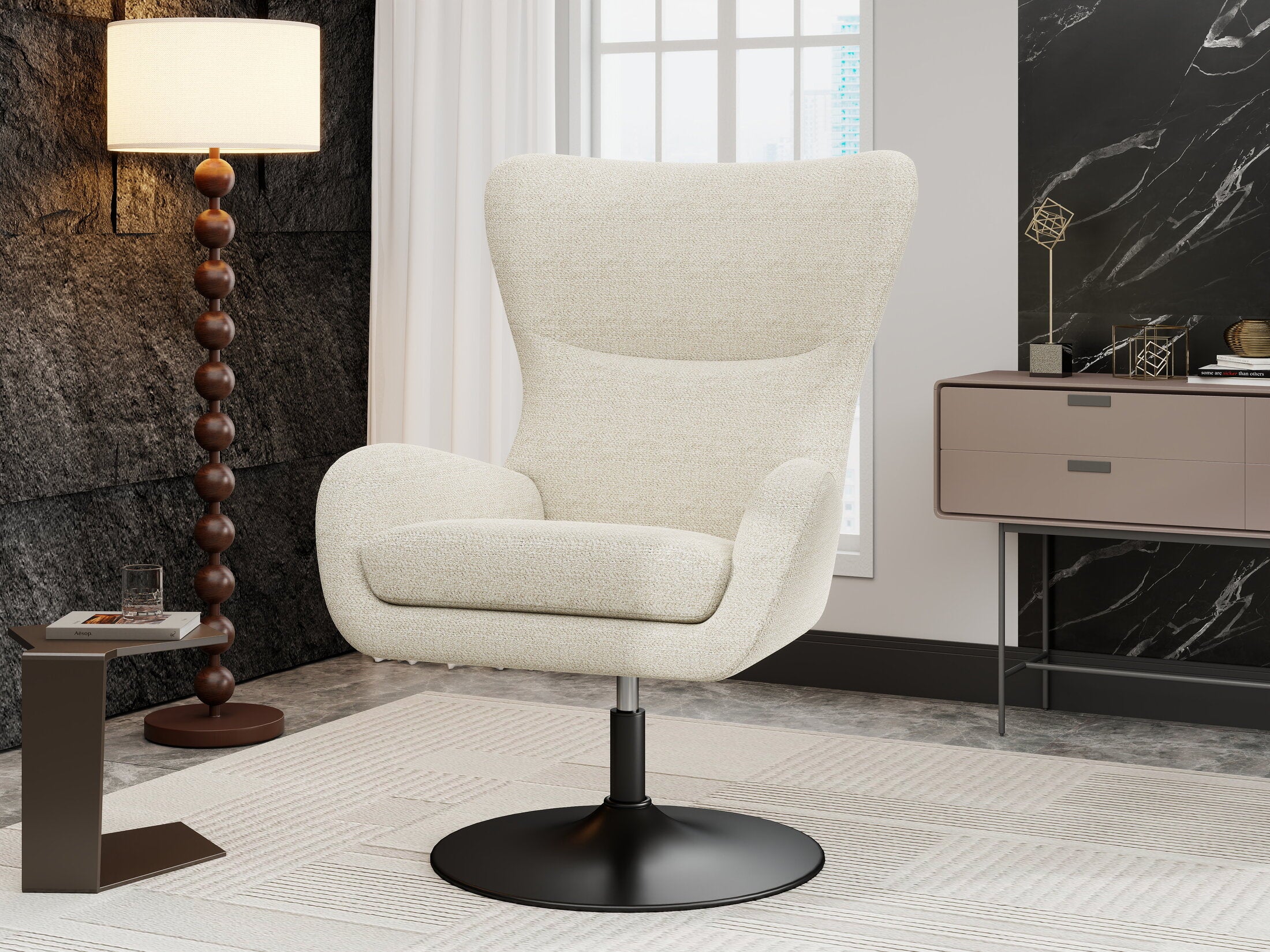 Fotoliu dumonde tapitat Bej modern Bellagio 72x81cm