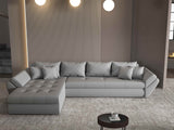 Colțar extensibil dumonde cu ladă de depozitare si sezut confortabil din spuma HR, Loana XL Enjoy Gri 335x185 cm Fabrica