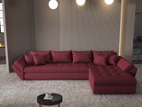 Colțar extensibil dumonde cu ladă de depozitare si sezut confortabil din spuma HR, Loana XL Enjoy Rosu II 335x185 cm Fabrica