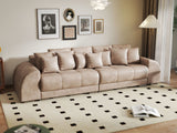 Canapea extensibilă dumonde cu 2 lăzi de depozitare si sezut confortabil din spuma HR, Big Sofa Verona Tobago Beige 310x100 cm Fabrica