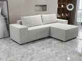 Colțar extensibil dumonde cu ladă de depozitare si sezut confortabil din spuma HR, Dream Zoom Gri 290x185 cm II Fabrica