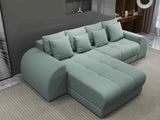 Colțar extensibil dumonde cu ladă de depozitare si sezut confortabil din spuma HR, Verona Enjoy Mint 290x185 cm Fabrica