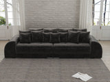 Canapea extensibilă dumonde cu 2 lăzi de depozitare si sezut confortabil din spuma HR, Big Sofa Verona Tobago Anthracit 310x100 cm Fabrica