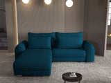 Colțar extensibil dumonde cu ladă de depozitare si sezut confortabil din spuma HR, Denver Enjoy Verde Petrol 275x185 cm Fabrica