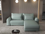 Colțar extensibil dumonde cu ladă de depozitare si sezut confortabil din spuma HR, Denver Enjoy Verde Mint 275x185 cm II Fabrica