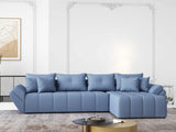 Colțar extensibil dumonde cu ladă de depozitare si sezut confortabil din spuma HR, Berlin XL Enjoy Lux Blue 350x185 cm II Fabrica