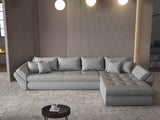 Colțar extensibil dumonde cu ladă de depozitare si sezut confortabil din spuma HR, Loana XL Enjoy Gri II 335x185 cm Fabrica