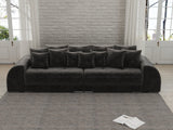 Canapea extensibilă dumonde cu 2 lăzi de depozitare si sezut confortabil din spuma HR, Big Sofa Verona Tobago Anthracit 310x100 cm Fabrica