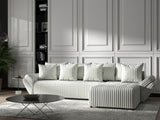 Colțar extensibil dumonde cu ladă de depozitare si sezut confortabil din spuma HR, Berlin XL Ambience Ivory II 350x185 cm Fabrica