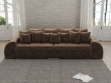 Canapea extensibilă dumonde cu 2 lăzi de depozitare si sezut confortabil din spuma HR, Big Sofa Verona Madagaskar Brown 310x100 cm Fabrica