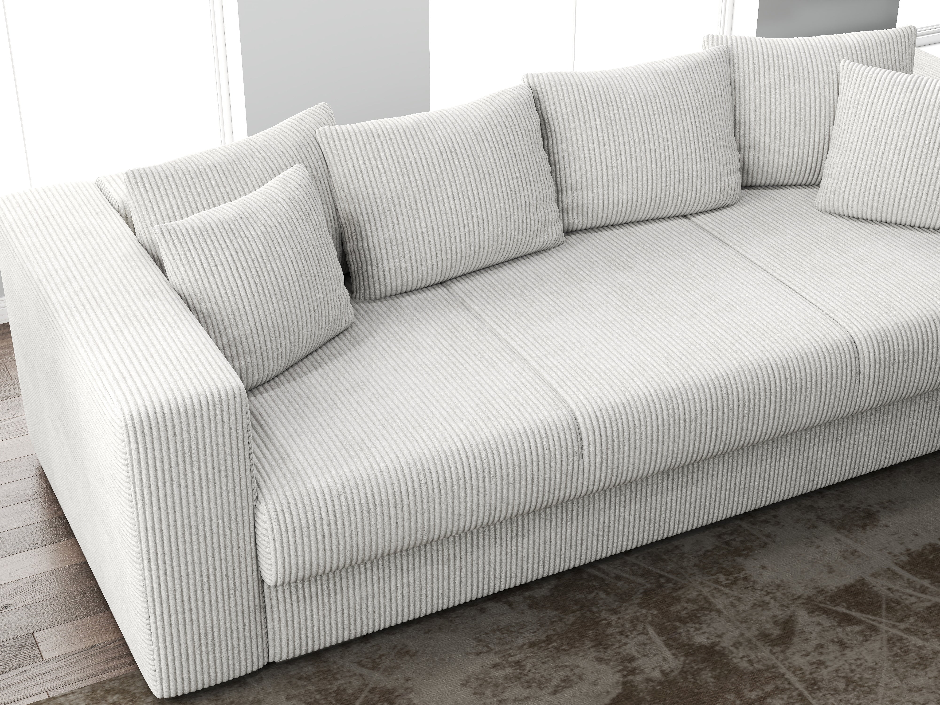 Canapea extensibilă dumonde cu ladă de depozitare si sezut confortabil din spuma HR, Gloria Zoom Grey 240x100 cm Fabrica