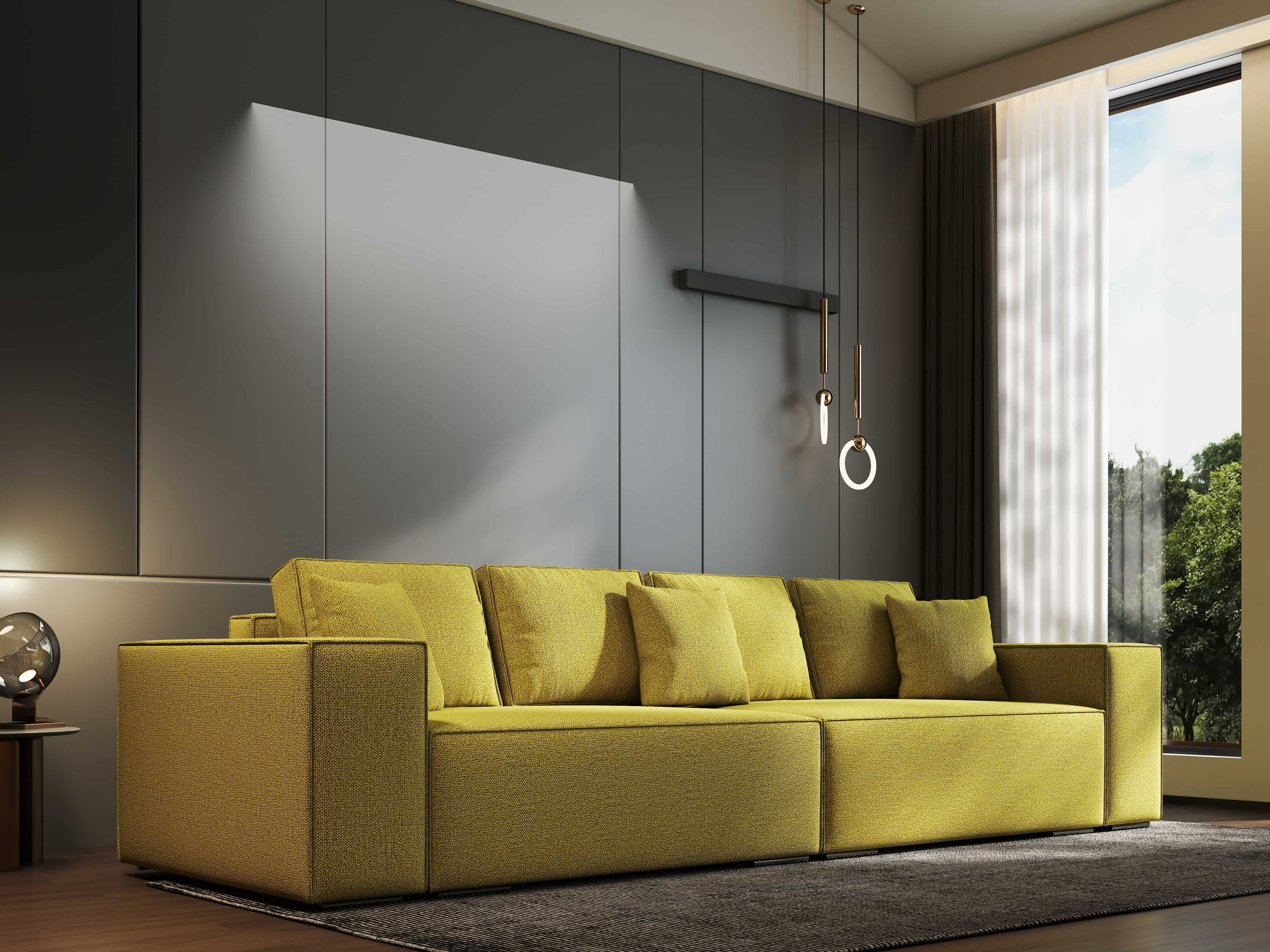 Canapea extensibilă dumonde cu ladă de depozitare si sezut confortabil din spuma HR, Dream Enjoy Verde 310x100 cm Fabrica