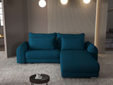 Colțar extensibil dumonde cu ladă de depozitare si sezut confortabil din spuma HR, Denver Enjoy Verde Petrol 275x185 cm II Fabrica