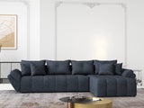 Colțar extensibil dumonde cu ladă de depozitare si sezut confortabil din spuma HR,Berlin XL Enjoy Lux Grey Antracit 350x185 cm II Fabrica
