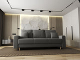 Canapea extensibilă dumonde cu ladă de depozitare si sezut confortabil din spuma HR, Kronos Royal Gri 210x100 cm fabrica