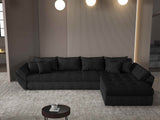 Colțar extensibil dumonde cu ladă de depozitare si sezut confortabil din spuma HR, Loana XL Enjoy Negru II 335x185 cm Fabrica
