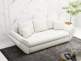Canapea extensibilă dumonde cu ladă de depozitare si sezut confortabil din spuma HR, Loana Ambience White 250x100 cm Fabrica